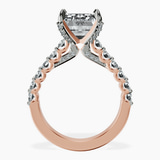 10kt Rose Gold Austria Cathedral Lab Diamond Ring side right image one