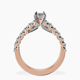 10kt Rose Gold Austria Cathedral Lab Diamond Ring side right image one