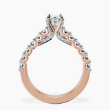 10kt Rose Gold Austria Cathedral Lab Diamond Ring side right image one