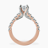 10kt Rose Gold Austria Cathedral Lab Diamond Ring side right image one