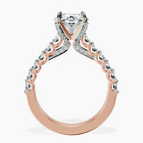 10kt Rose Gold Austria Cathedral Lab Diamond Ring side right image one
