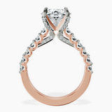 10kt Rose Gold Austria Cathedral Lab Diamond Ring side right image one