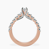 10kt Rose Gold Austria Cathedral Lab Diamond Ring side right image one