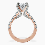 10kt Rose Gold Austria Cathedral Lab Diamond Ring side right image one