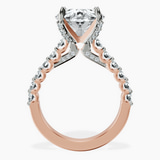 10kt Rose Gold Austria Cathedral Lab Diamond Ring side right image one