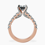 10kt Rose Gold Austria Cathedral Lab Diamond Ring side right image one