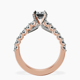 10kt Rose Gold Austria Cathedral Lab Diamond Ring side right image one