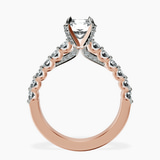 10kt Rose Gold Austria Cathedral Lab Diamond Ring side right image one