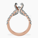 10kt Rose Gold Austria Cathedral Lab Diamond Ring side right image one