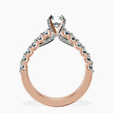 10kt Rose Gold Austria Cathedral Lab Diamond Ring side right image one