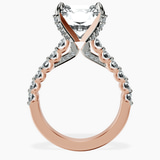 10kt Rose Gold Austria Cathedral Lab Diamond Ring side right image one