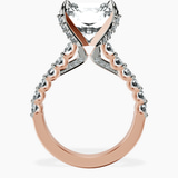10kt Rose Gold Austria Cathedral Lab Diamond Ring side right image one