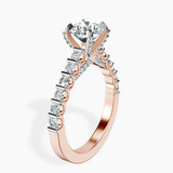 10kt Rose Gold Austria Cathedral Lab Diamond Ring standing product image one