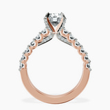 10kt Rose Gold Austria Cathedral Lab Diamond Ring side right image one