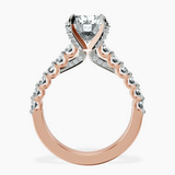 10kt Rose Gold Austria Cathedral Lab Diamond Ring side right image one