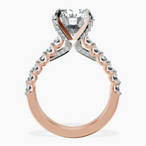 10kt Rose Gold Austria Cathedral Lab Diamond Ring side right image one