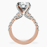 10kt Rose Gold Austria Cathedral Lab Diamond Ring side right image one