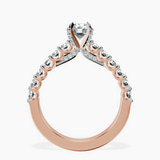 10kt Rose Gold Austria Cathedral Lab Diamond Ring side right image one