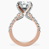 10kt Rose Gold Austria Cathedral Lab Diamond Ring side right image one