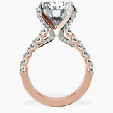 10kt Rose Gold Austria Cathedral Lab Diamond Ring side right image one