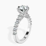 10kt White Gold Austria Cathedral Lab Diamond Ring standing product image one
