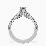 Platinum Austria Cathedral Lab Diamond Ring side right image one