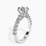 Platinum Austria Cathedral Lab Diamond Ring standing product image one