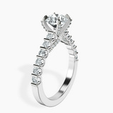 Platinum Austria Cathedral Lab Diamond Ring standing product image one