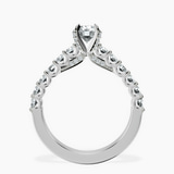 18kt White Gold Austria Cathedral Lab Diamond Ring side right image one