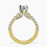 14kt Yellow Gold Austria Cathedral Lab Diamond Ring side right image one