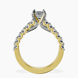14kt Yellow Gold Austria Cathedral Lab Diamond Ring side right image one