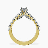 10kt Yellow Gold Austria Cathedral Lab Diamond Ring side right image one