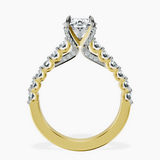 14kt Yellow Gold Austria Cathedral Lab Diamond Ring side right image one