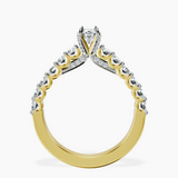 18kt Yellow Gold Austria Cathedral Lab Diamond Ring side right image one