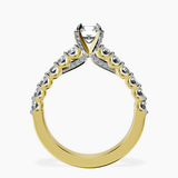 10kt Yellow Gold Austria Cathedral Lab Diamond Ring side right image one