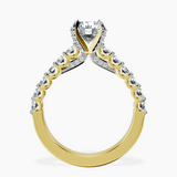 18kt Yellow Gold Austria Cathedral Lab Diamond Ring side right image one