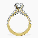 10kt Yellow Gold Austria Cathedral Lab Diamond Ring side right image one