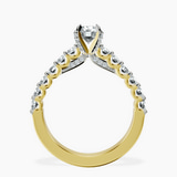 10kt Yellow Gold Austria Cathedral Lab Diamond Ring side right image one