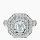 18kt Rose Gold Crowned Cresta Double Halo Lab Diamond Ring front image
