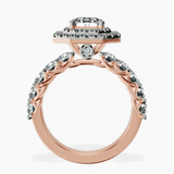 14ct Rose Gold Crowned Cresta Double Halo Lab Diamond Ring side right image one