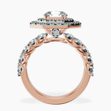 9ct Rose Gold Crowned Cresta Double Halo Lab Diamond Ring side right image one