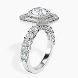 Platinum Crowned Cresta Double Halo Lab Diamond Ring standing product image one