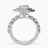 Platinum Crowned Cresta Double Halo Lab Diamond Ring side right image one