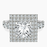 Platinum Crowned Cresta Double Halo Lab Diamond Ring front image