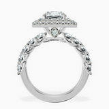 Platinum Crowned Cresta Double Halo Lab Diamond Ring side right image one