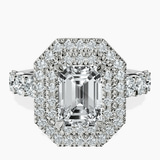 Platinum Crowned Cresta Double Halo Lab Diamond Ring front image
