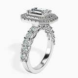 Platinum Crowned Cresta Double Halo Lab Diamond Ring standing product image one