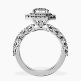 Platinum Crowned Cresta Double Halo Lab Diamond Ring side right image one