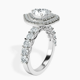 Platinum Crowned Cresta Double Halo Lab Diamond Ring standing product image one
