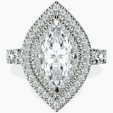 Platinum Crowned Cresta Double Halo Lab Diamond Ring front image